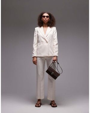 Mango Linen Look Blazer Co-ord - Grey