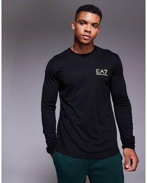 EA7 Armani Gold Label Small Logo Long Sleeve T-shirt - Blue
