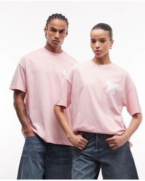 Collusion Unisex X Logo T-shirt - Pink