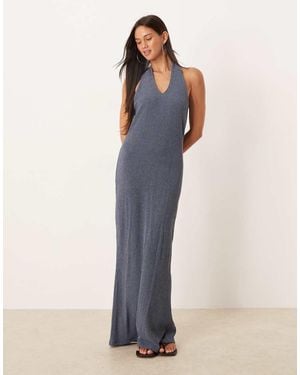 ASOS Asymmetric Halter Maxi Dress - Blue