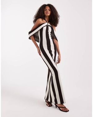 Pretty Lavish Cold Shoulder Knit Maxi Dress - White