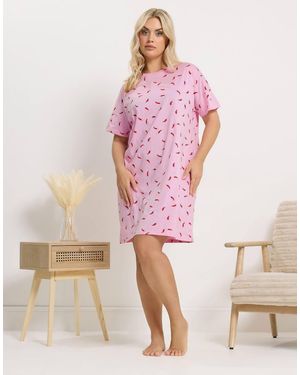 Yours Clothing Chilli Sleep Tee Nightdress - Pink
