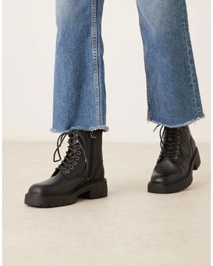 Calvin Klein Chunky Lace Up Boots - Black