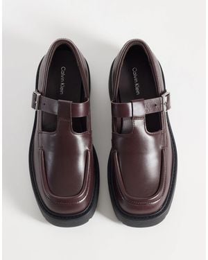 Calvin Klein Chunky Leather Loafers - Brown