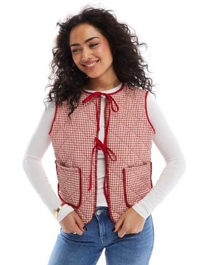 Daisy Street – steppweste mit em vichy-karo - Rot