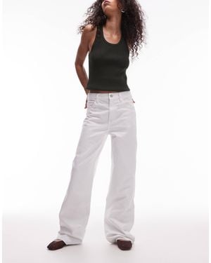 Mango Danila Raw Hem Straight Leg Jeans - White