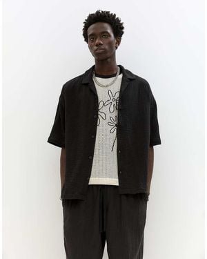 Pull&Bear Camicia A Maniche Corte Nera - Nero