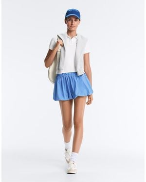 Oysho High Rise Compressive Stripe Balloon Skirt - Blue