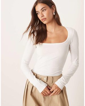 JJXX Soft Square Neck Long Sleeve Top - Natural