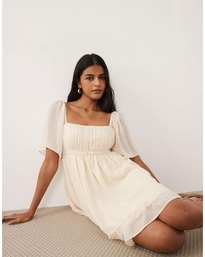 Abercrombie & Fitch – luftiges babydoll-minikleid - Natur