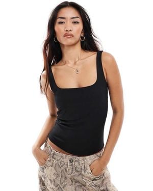 Stradivarius Square Neck Cami Top - Black
