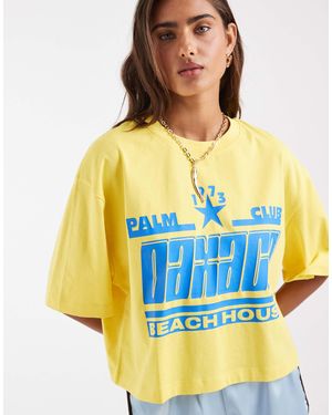 ASOS Boxy Crop T-shirt With Oaxaca Graphic - Yellow