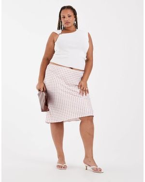 ASOS Asos Design Curve Satin 90's Bias Cut Skirt - Pink