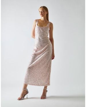 Glamorous Square-Neck Bias-Cut Midaxi-Dress - Natural