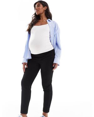 Vero Moda Pantaloni Affusolati Neri Con Risvolto - Nero