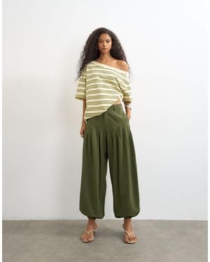 TOPSHOP Deep Yoke Balloon Trouser - Green