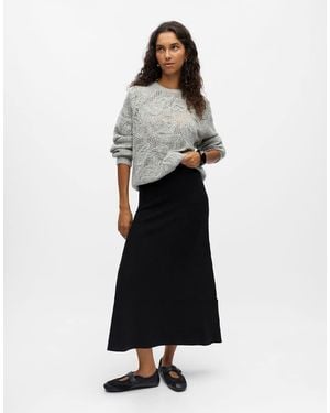 Object Falda Larga Negra De - Blanco