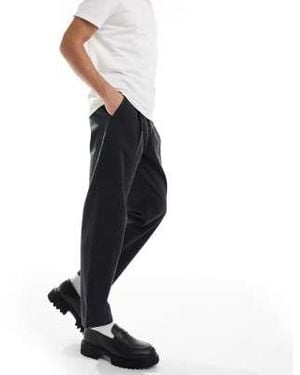 Jack & Jones Wide Tapered Fit Cotton Twill Smart Trouser - Black