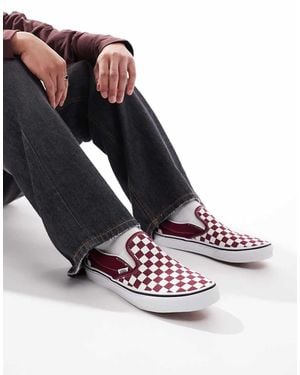 Vans Zapatos Sin Cierres De Classic-Rojo - Blanco