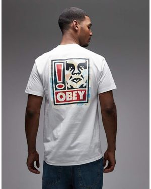 Obey Exlamation T-shirt With Back Print - Grey