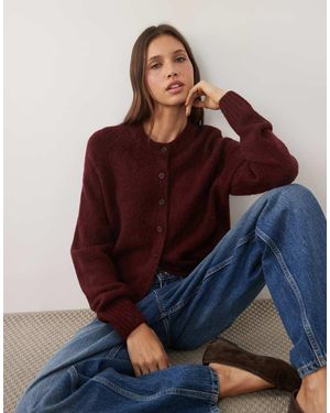 Threadbare Crew Neck Cardigan - Red