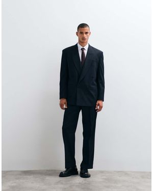 ASOS Relaxed Double Breasted Suit Jacket - Blue