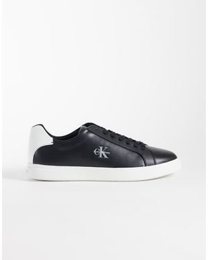 Calvin Klein Leather Low Profile Cupsole Trainers - Blue