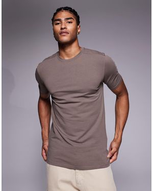 River Island Muscle Fit T-shirt - Gray