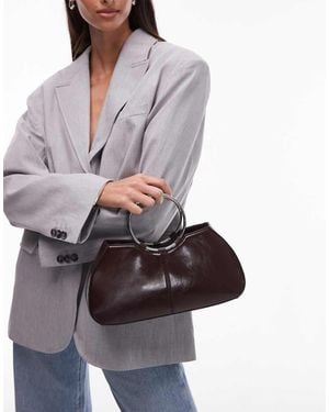 TOPSHOP Griffith Metal Ring Handle Grab Bag - Grey