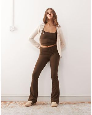 Weekday Mix And Match Yoga Seamless Stretch Flared leggings - Natural