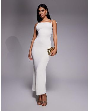 Oh Polly Noelia Textured Jersey Backless Maxi Dress - Grey