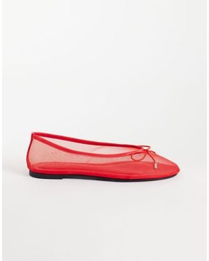 ASOS Lola Soft Bow Detail Ballets - Red