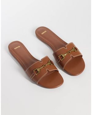 Mango – slider aus kunstleder - Braun
