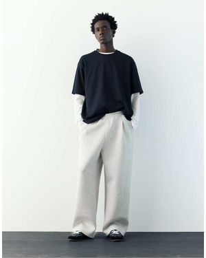 Pull&Bear Balloon Fit Tracksuit Bottoms - White