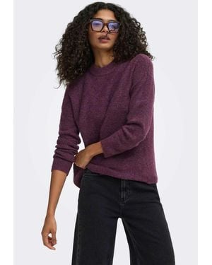 ONLY Pull en maille mauve bordeaux - Violet