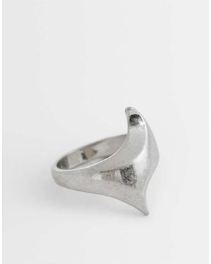 Weekday Brede Ring Met Abstracte Vorm - Wit