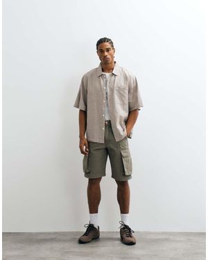 Cotton On Eli Linen Blend Short Sleeve Shirt - White