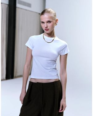 Noisy May Regular Fit Cap Sleeve T-shirt - White