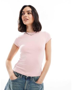 Bershka Short Sleeve Baby Tee - Pink