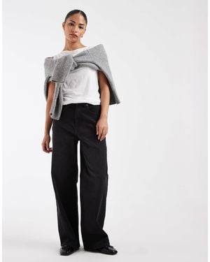 Only Petite Jean large taille très haute hannah délavé - Blanc