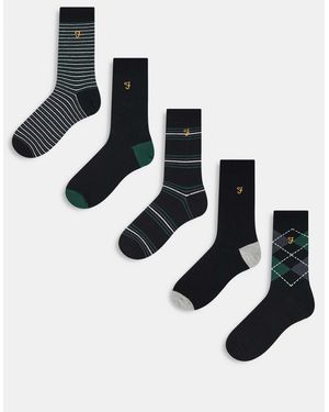 Farah 5-pack Dress Logo Socks - Black