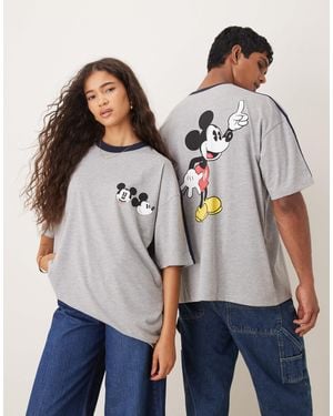 ASOS Unisex Oversized T-shirt With Mickey Mouse Prints - Blue