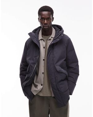 ARKET Minimal Down Hooded Padded Jacket - Blue