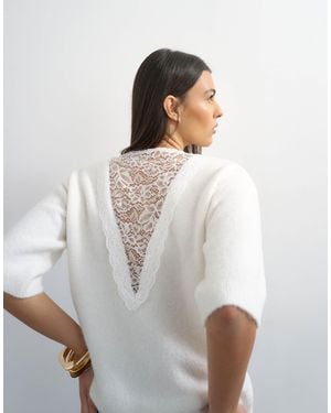 TOPSHOP – kurzärmliger strickpullover - Weiß
