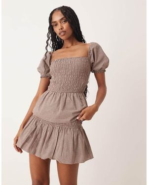 Glamorous Shirred Mini Skirt - Pink