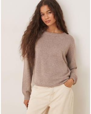Vila O-neck Knitted Sweater - Brown