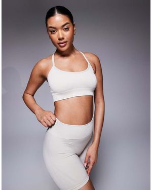 adidas Originals Adidas Training Knit Light Support Sports Bra - Grey