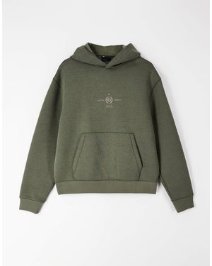 ASOS Relaxed Boxy Scuba-style Fabric Hoodie With Text Print - Green