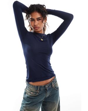 Weekday Slim Fit Long Sleeve T-Shirt - Blue