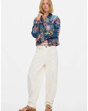 Desigual Veste imprimée 100% coton - Bleu